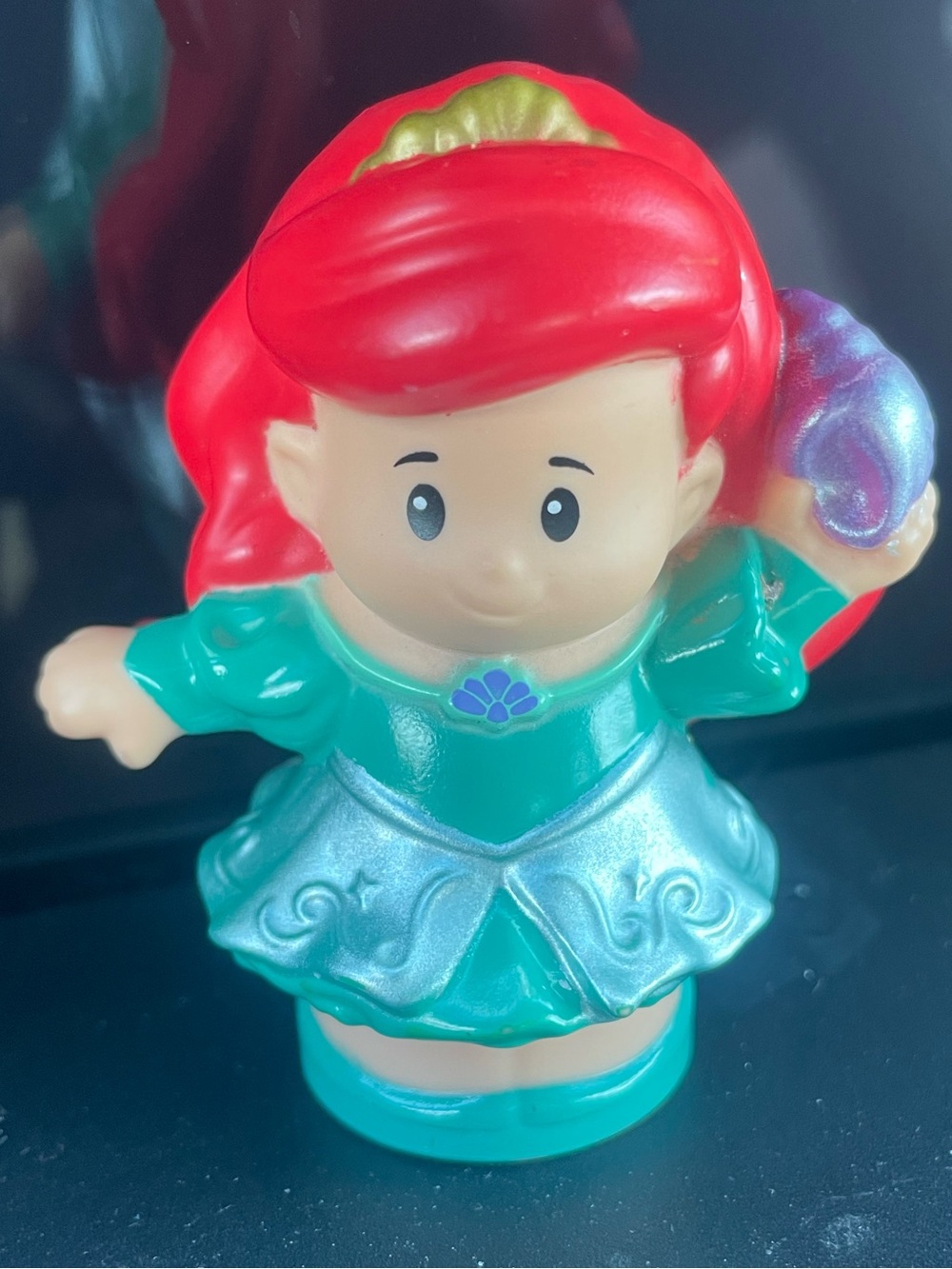 Fisher Price Little People Disney Princess Ariel Shiny Dress Purple Shell Sea